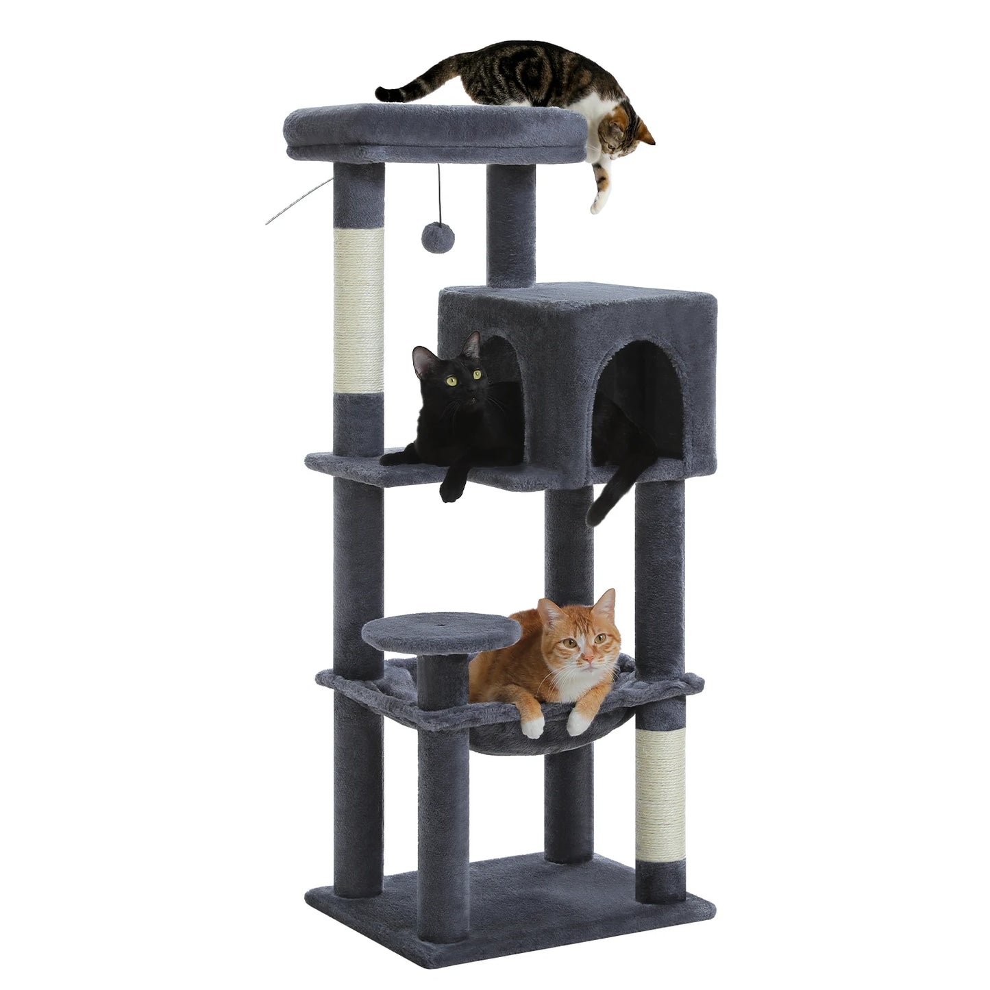 PEQULTI Five Level Cat Tree Tower With Top Perch Hammock