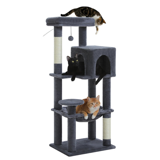 PEQULTI Five Level Cat Tree Tower With Top Perch Hammock