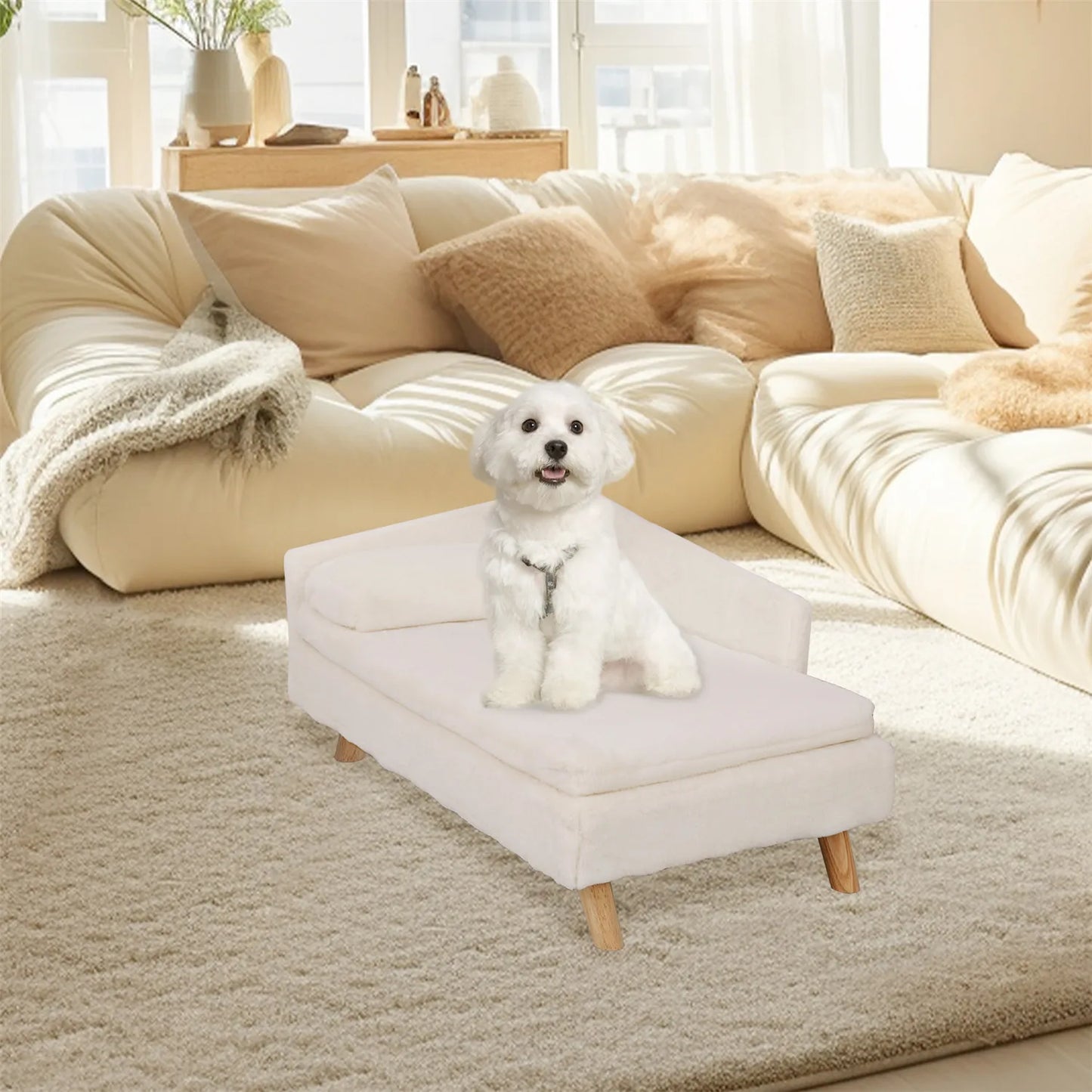 BINGOPAWCN Nordic Elevated Pet Bed With Cozy Pad Waterproof