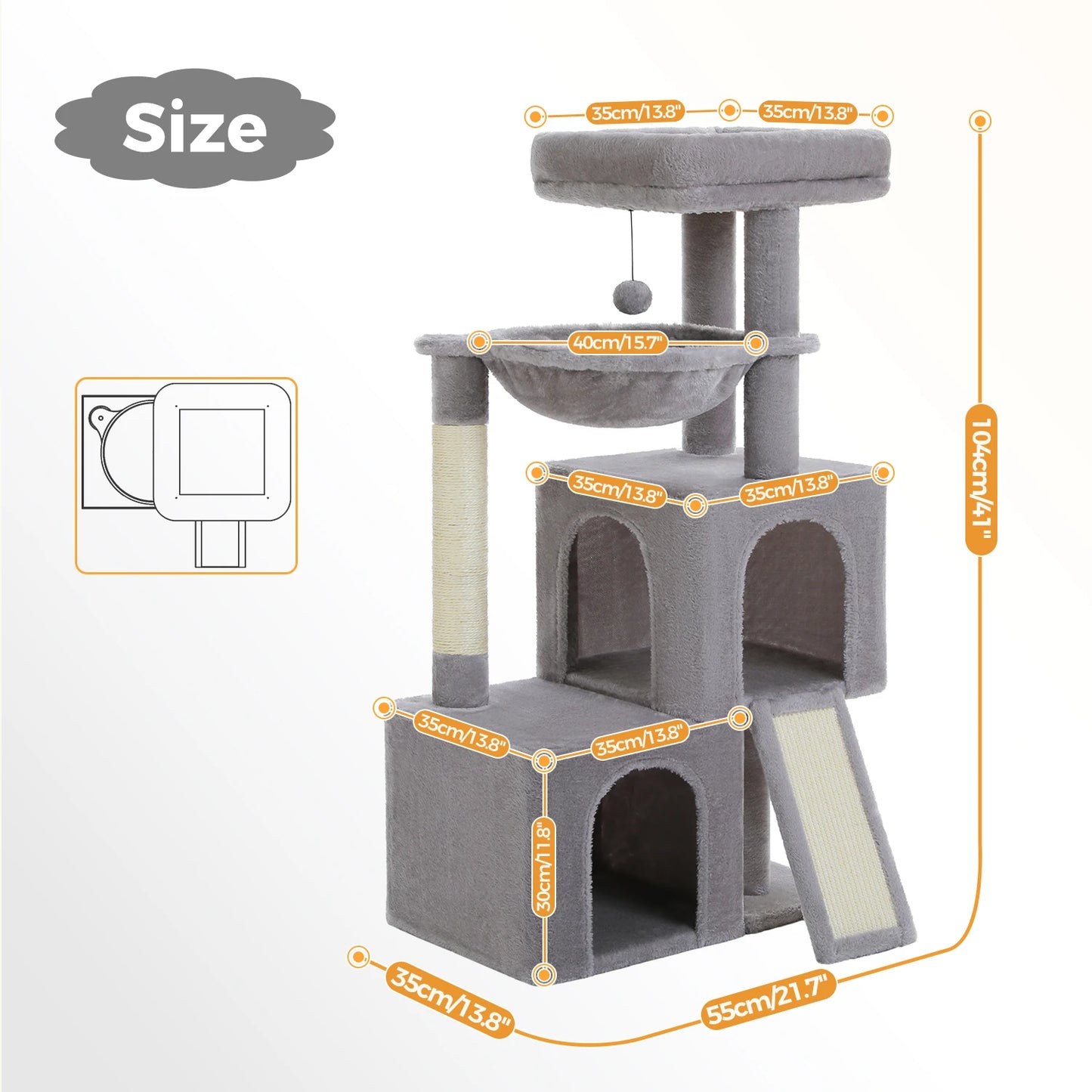 PAWZ Road Multi Level Cat Tree Indoor Cat Tower With Condos