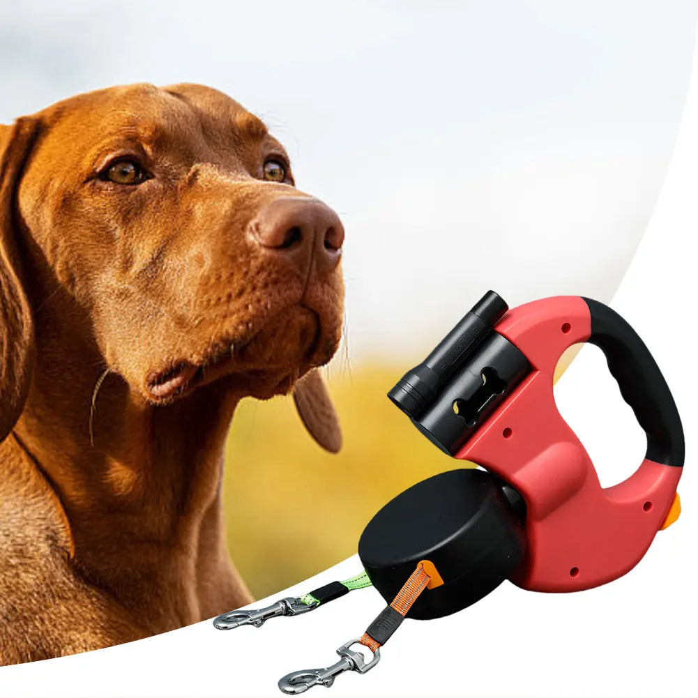 Alloet Double Headed Dog Leash With LED Light Traction Rope