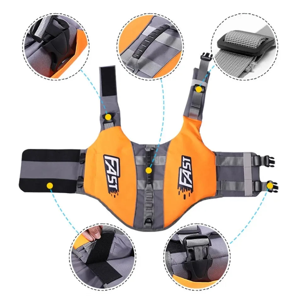 Dog Life Jacket Reflective Safety Vest for Swimming and Surfing