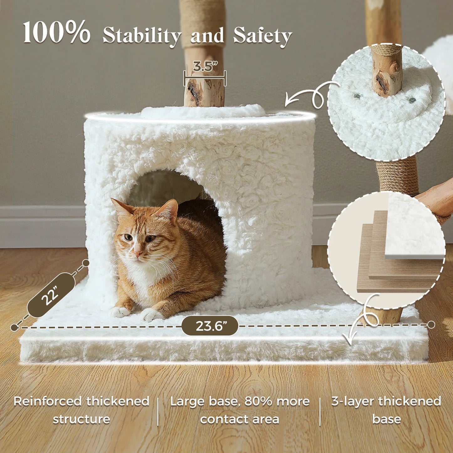 PEQULTICN Cat Tree Modern Tower With Condo Hammock Perches