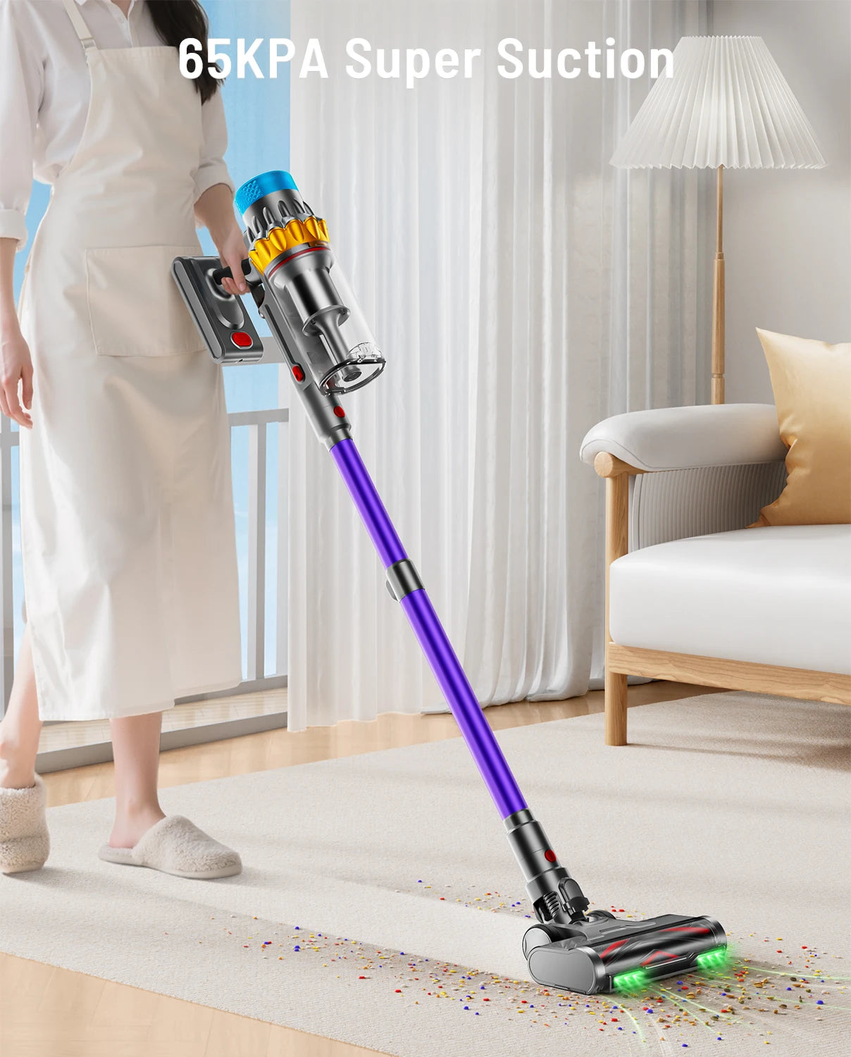 VAKERR X15 Pro Cordless Vacuum Cleaner 65KPa Suction Pet Hair And Carpet