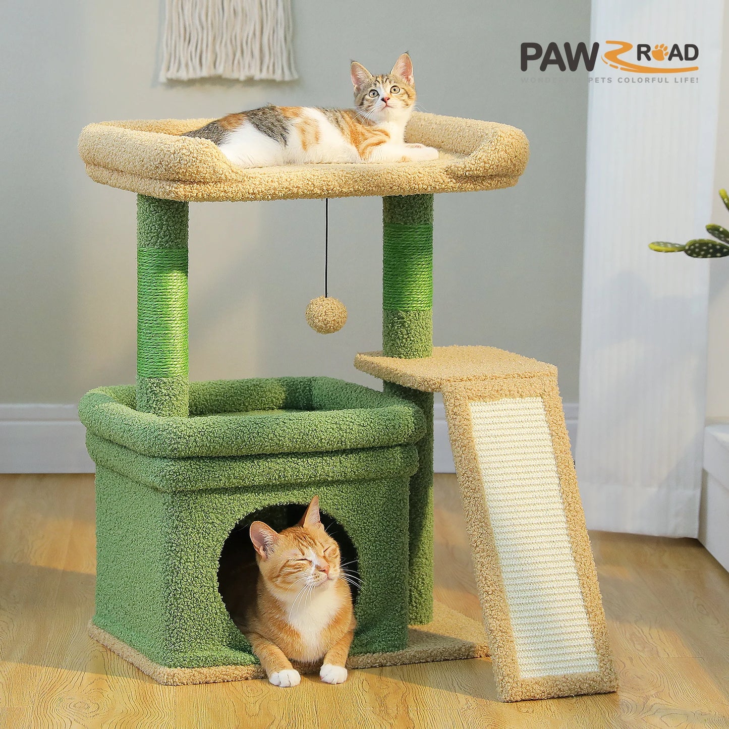 PAWZ Road Cat Tree Indoor Tower With Sisal Post Pad