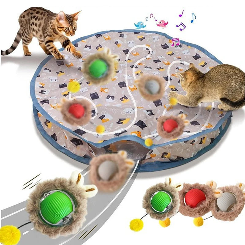 Smart Interactive Cat Toy Ball in Pouch Motion Activated