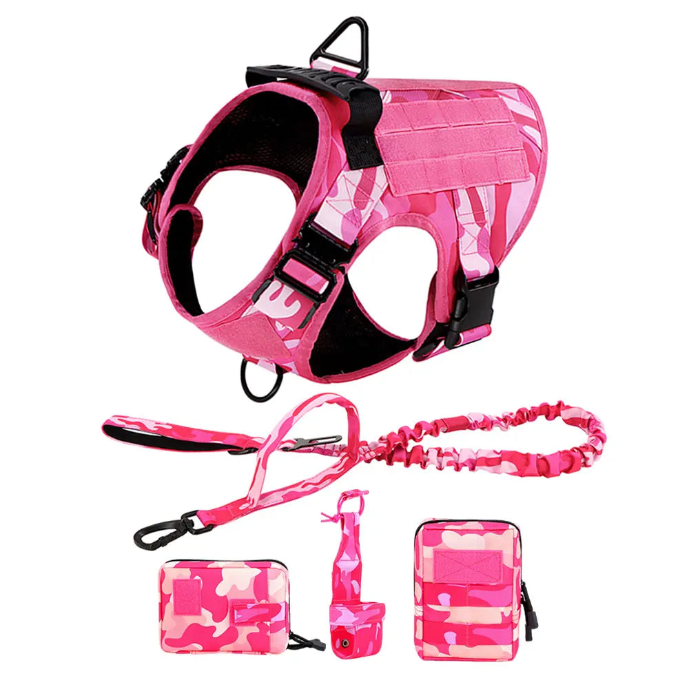PETRAVEL Military Camouflage Dog Harness For Large And Medium Dogs