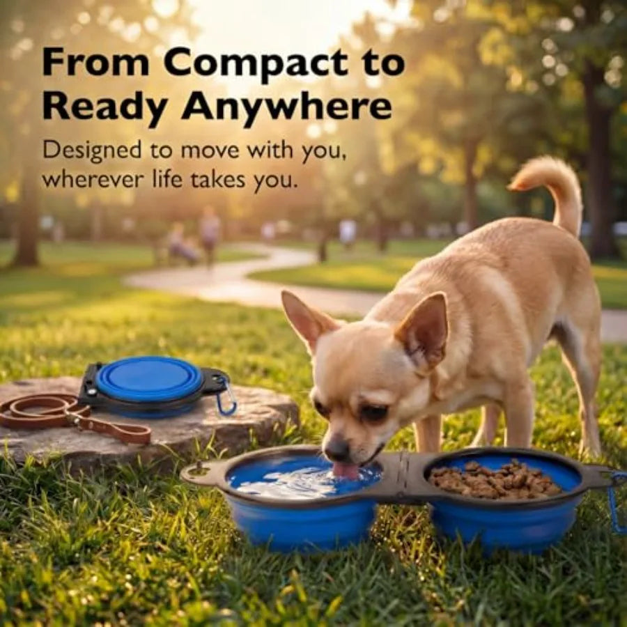 Adjustable Foldable Travel Pet Bowl For Dogs And Cats