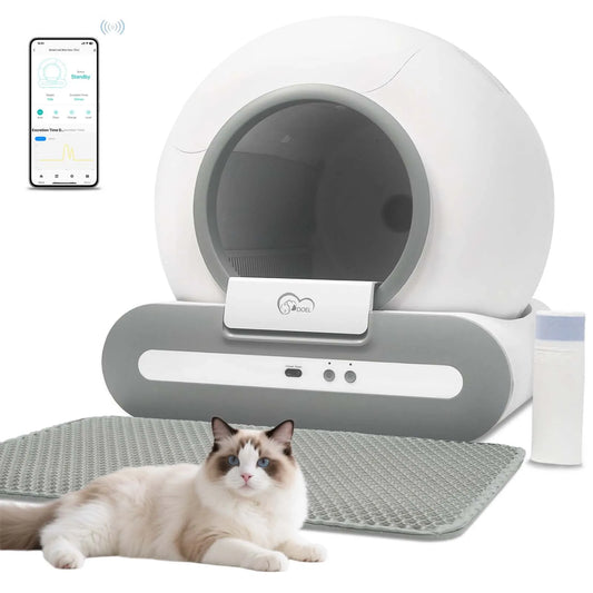 DOEL Self-Cleaning Cat Litter Box With App Control Litter Mat