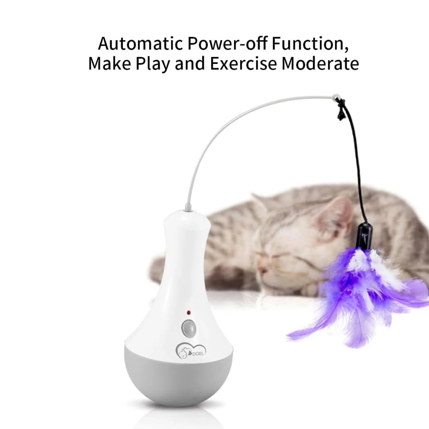 NONECN DOEL Cat Interactive Feather Toy for Indoor Play