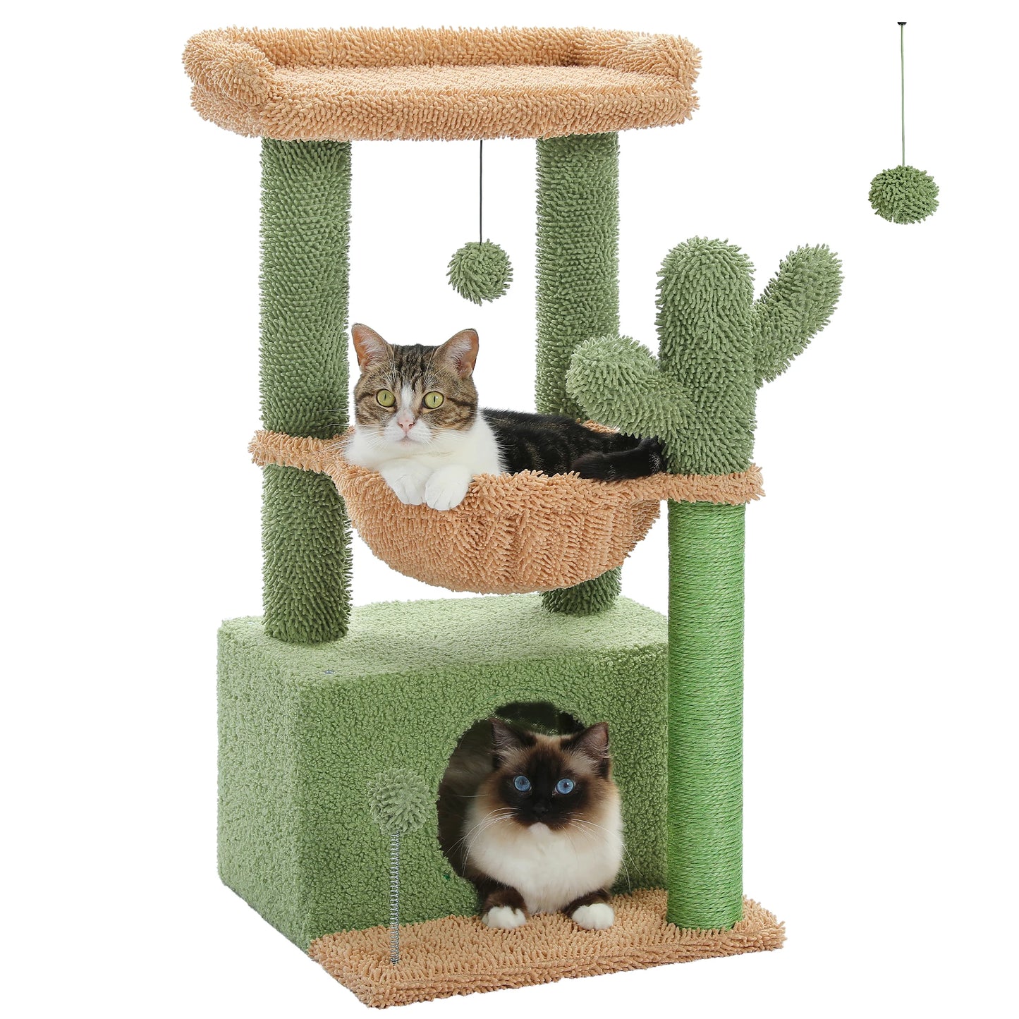 PAWZ Road 4 In 1 Cat Tree With Condo Hammock And Scratching Post