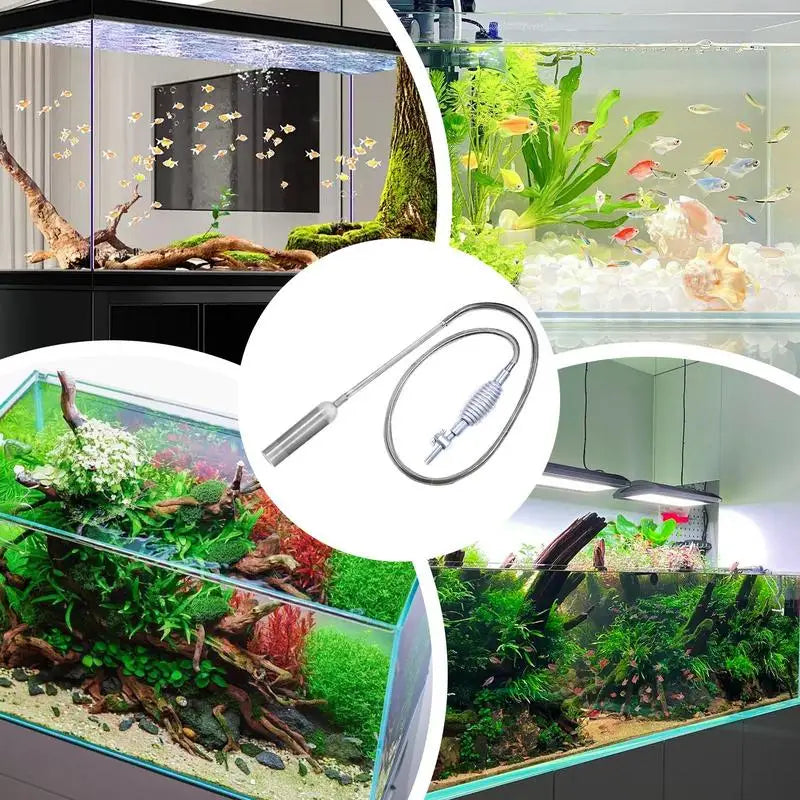 Aquarium Siphon Vacuum Cleaner For Fish Tank Gravel Cleaning