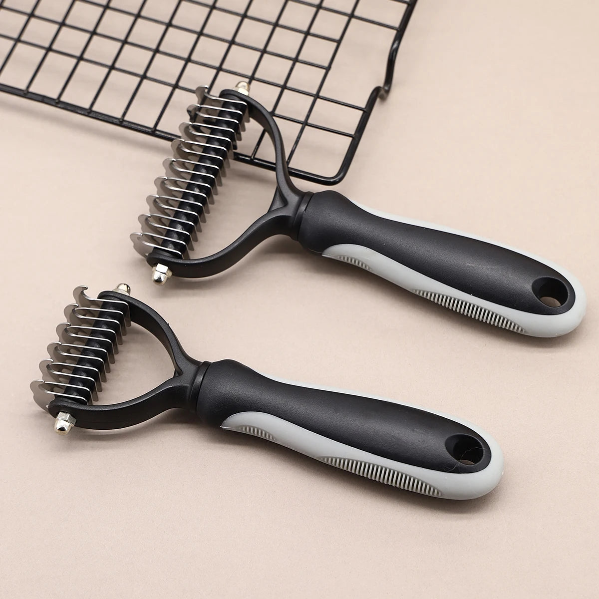 Pet Grooming Brush Double Sided Dematting Rake for Dogs Cats