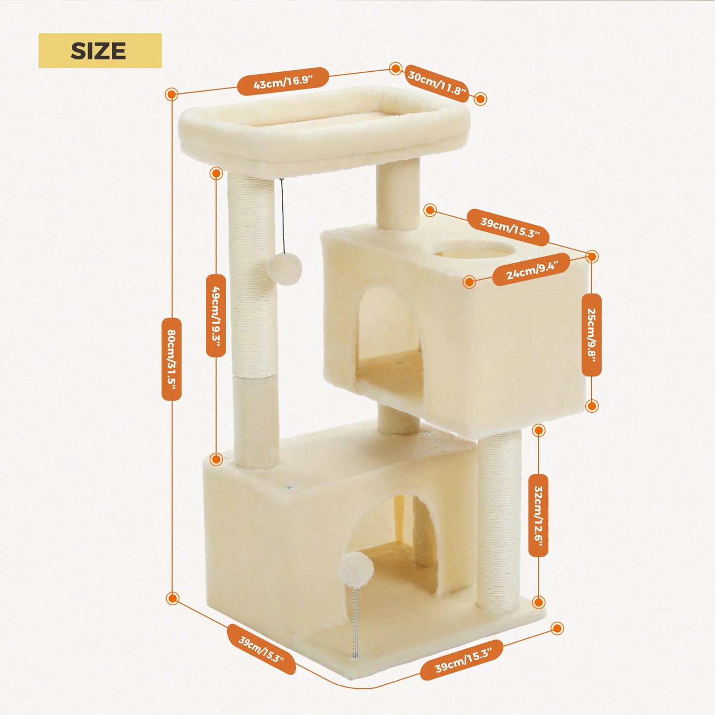 PAWZ Road Multi Level Cat Tree Indoor Cat Tower With Condos