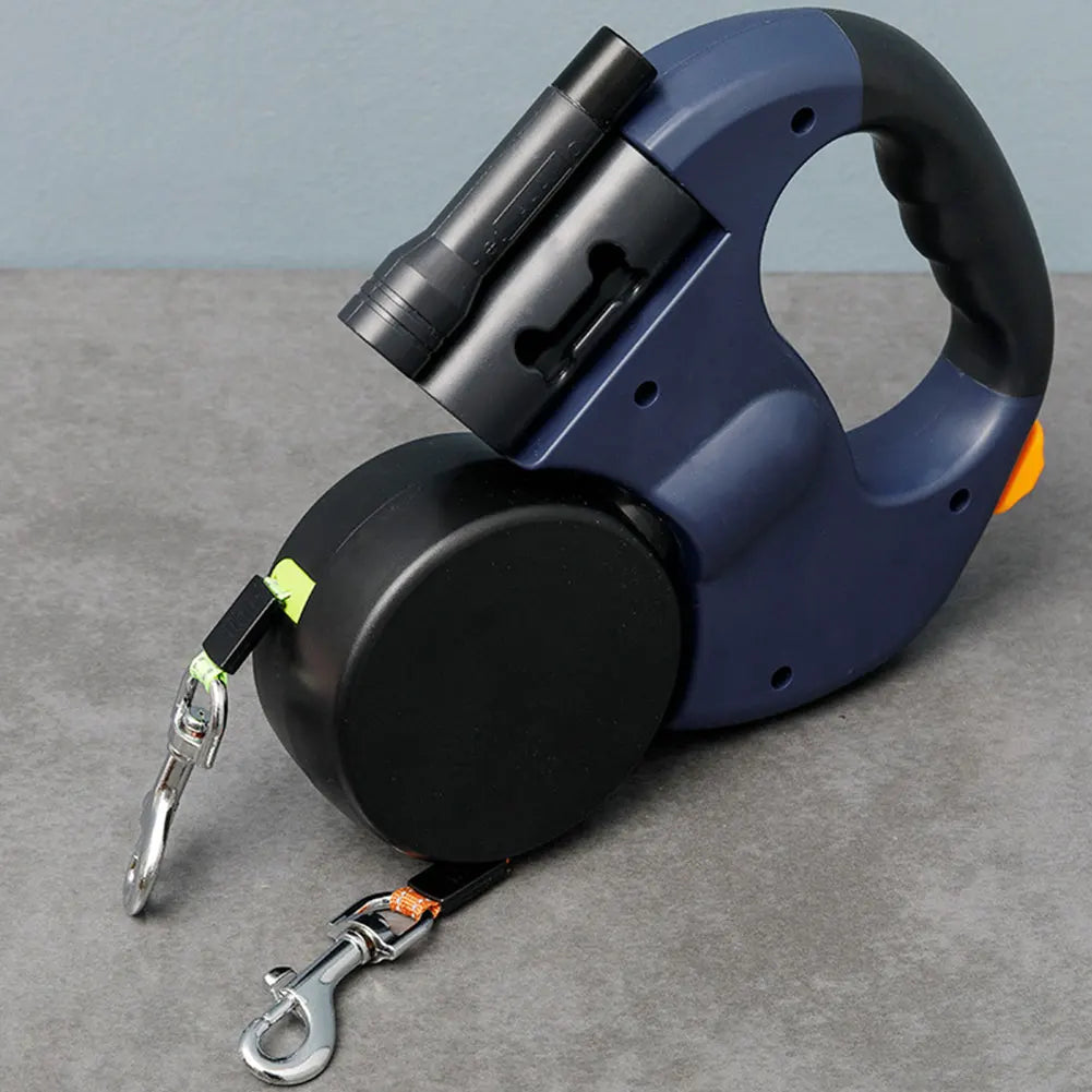 Alloet Double Headed Dog Leash With LED Light Traction Rope