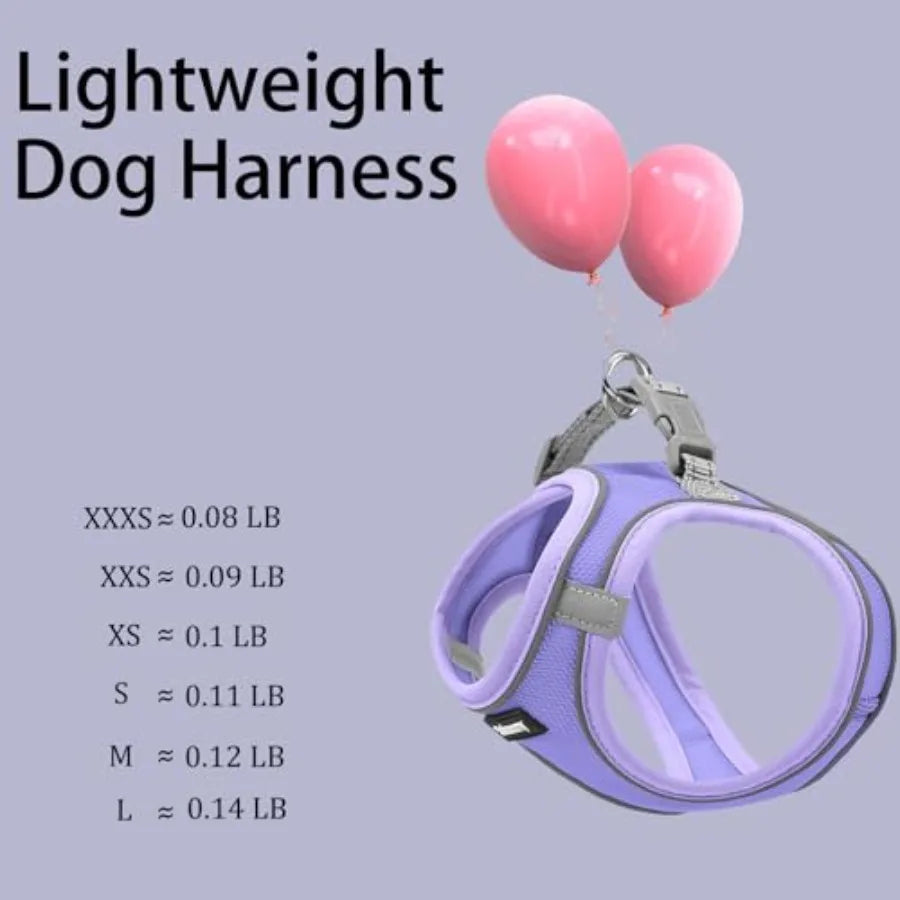 Sparkly Dog Harness And Leash Set Reflective Puppy Vest