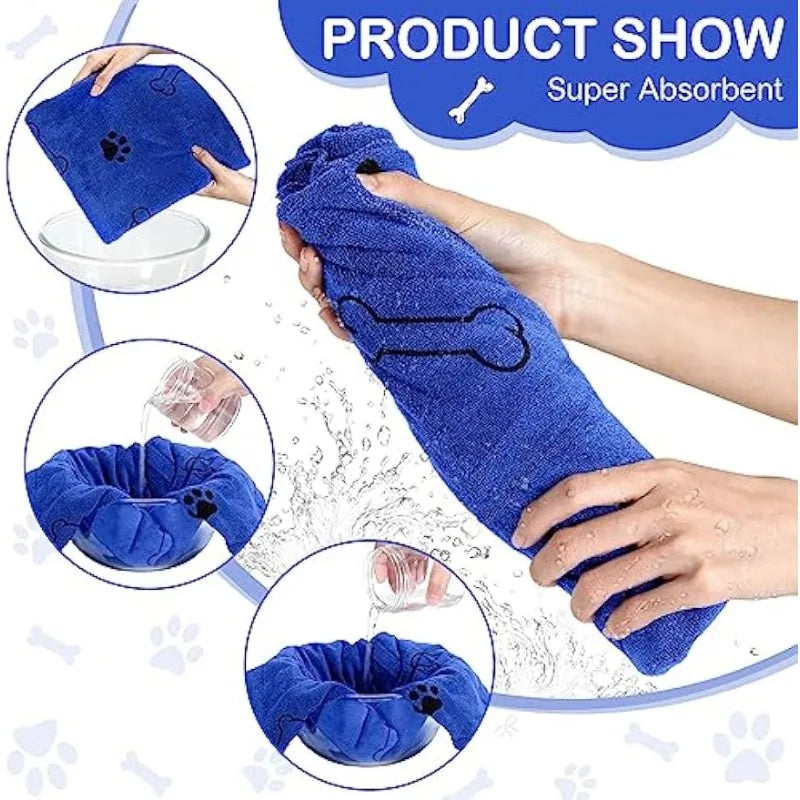NONECN Quick-Drying Microfiber Dog Towel Absorbent Pet Bath Cloth