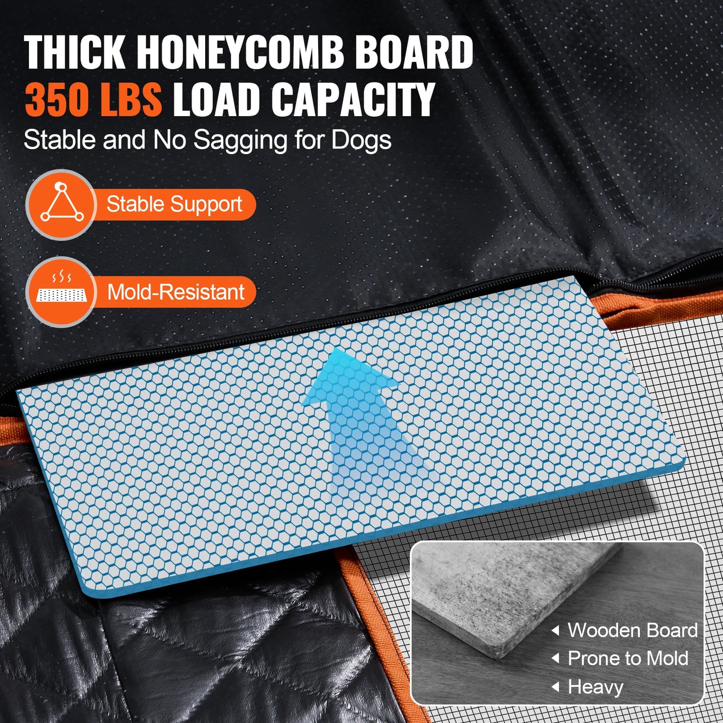SucceBuy Back Seat Extender Hammock For Dogs With Mesh Window