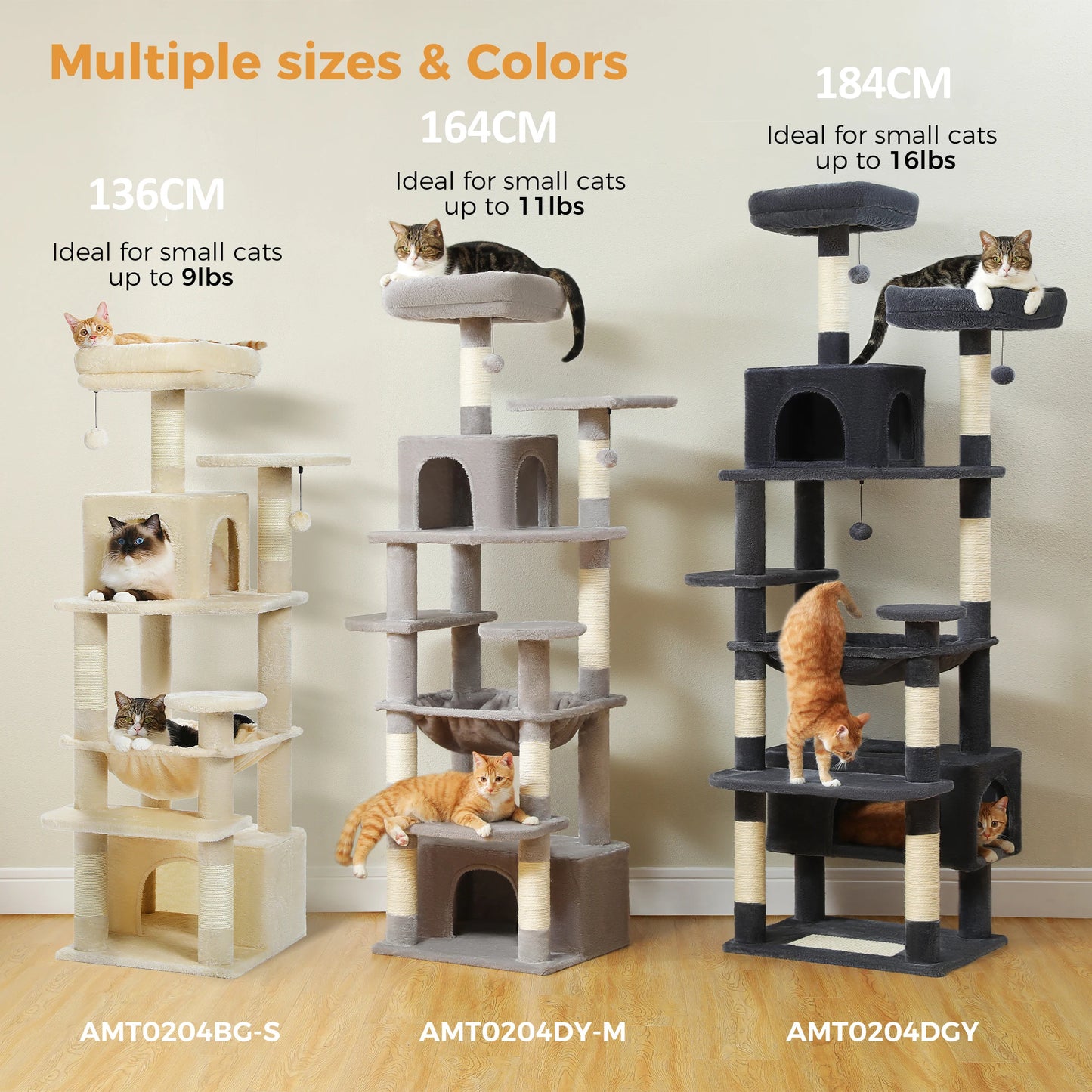 PAWZ Road Large Cat Tree Tower With Hammock Scratching Posts