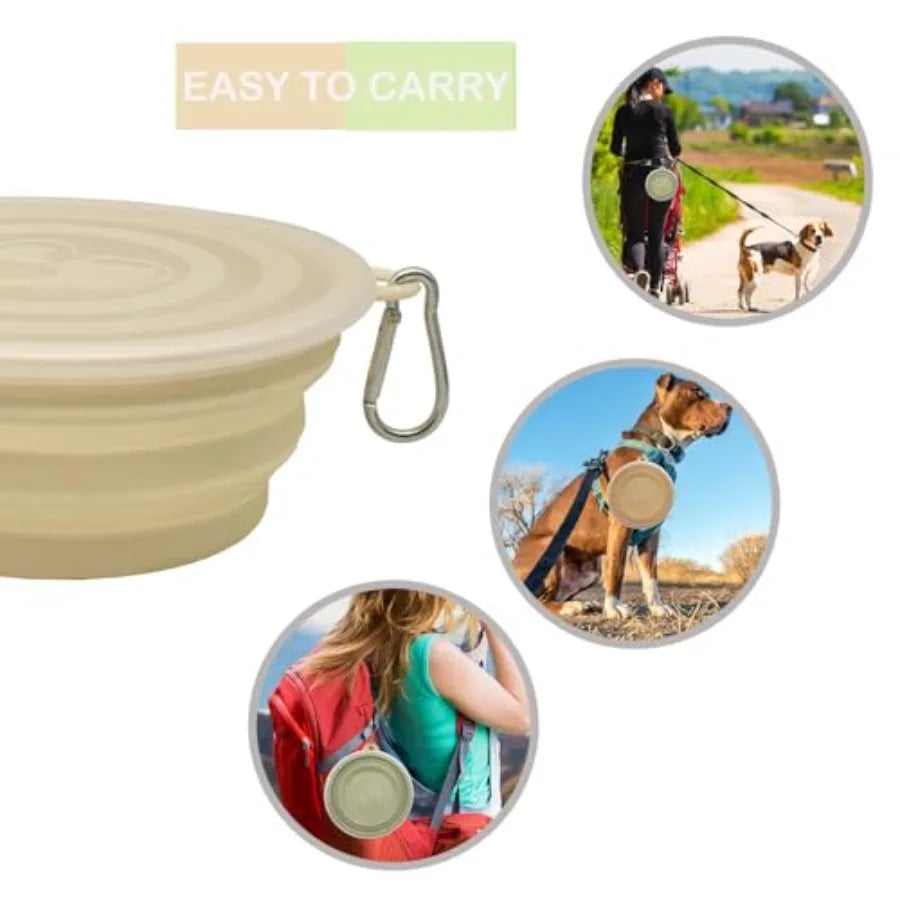 Collapsible Dog Bowl Pack 2 Portable Foldable Travel Bowls