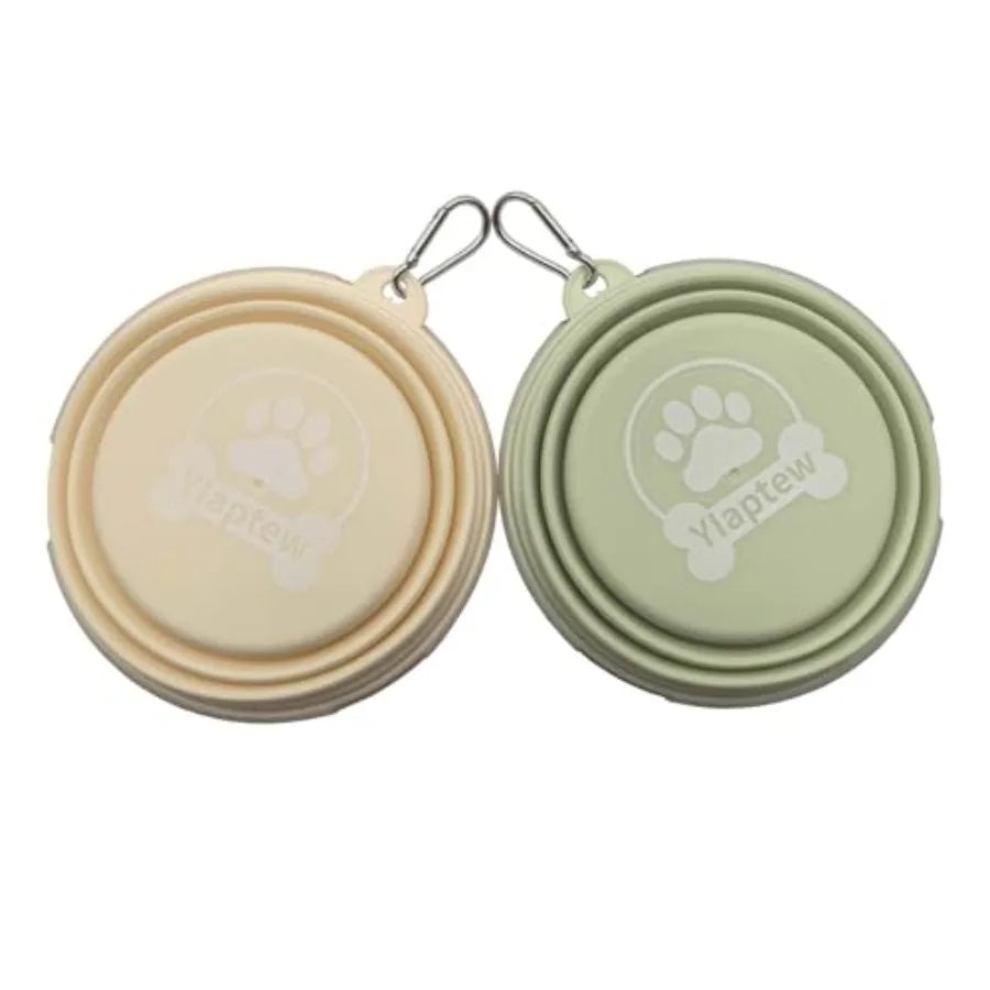 Collapsible Dog Bowl Pack 2 Portable Foldable Travel Bowls