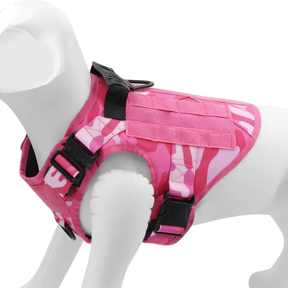 PETRAVEL Military Camouflage Dog Harness For Large And Medium Dogs