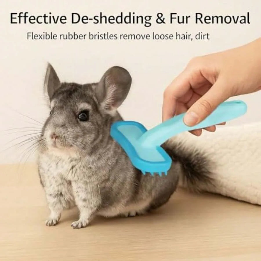 2 Pack Bunny And Chinchilla Grooming Brush Deshedding For Guinea Pigs