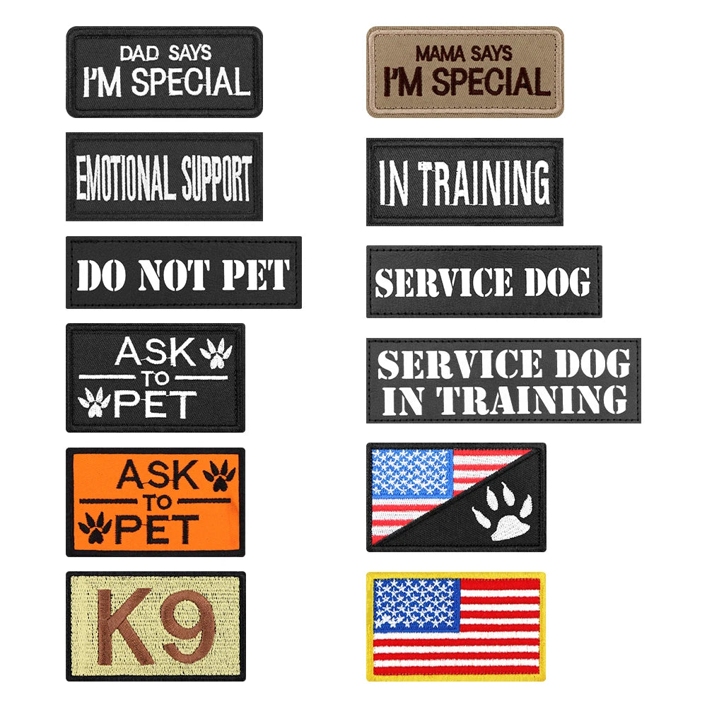 PETRAVEL Adjustable Tactical Dog Harness Vest Set With Patches