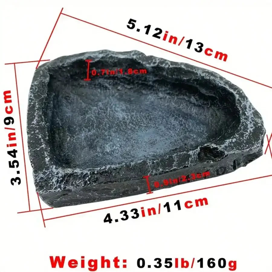 Stone-Like Reptile Feeding Bowls Safe And Durable