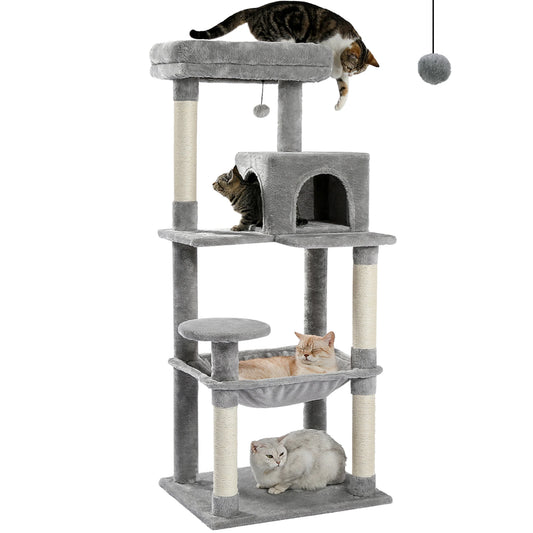 PAWZ Road Cat Tree Indoor 5 Level Tower With Hammock And Scratching Posts