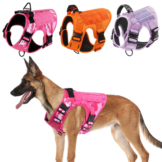 PETRAVEL Military Camouflage Dog Harness For Large And Medium Dogs