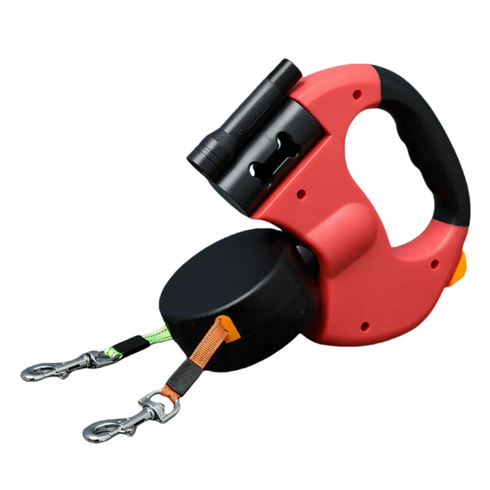 Alloet Double Headed Dog Leash With LED Light Traction Rope