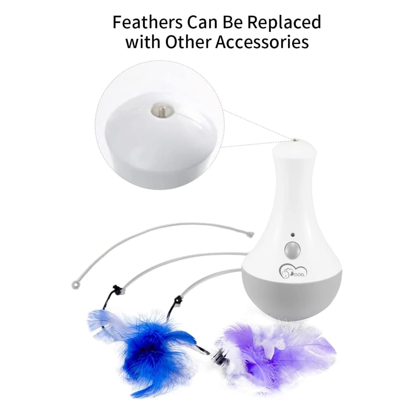NONECN DOEL Cat Interactive Feather Toy for Indoor Play